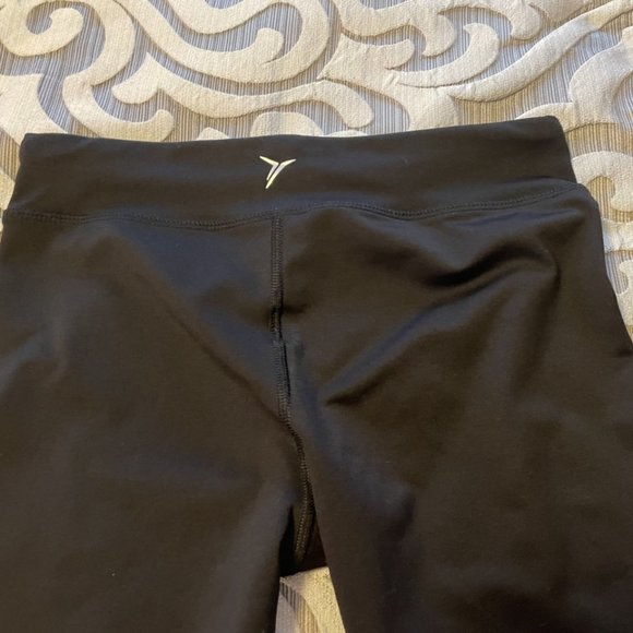 Old Navy Active Athletic Leggings Girls Size Large 10/12 Black & Gold EUC - Picture 5 of 7
